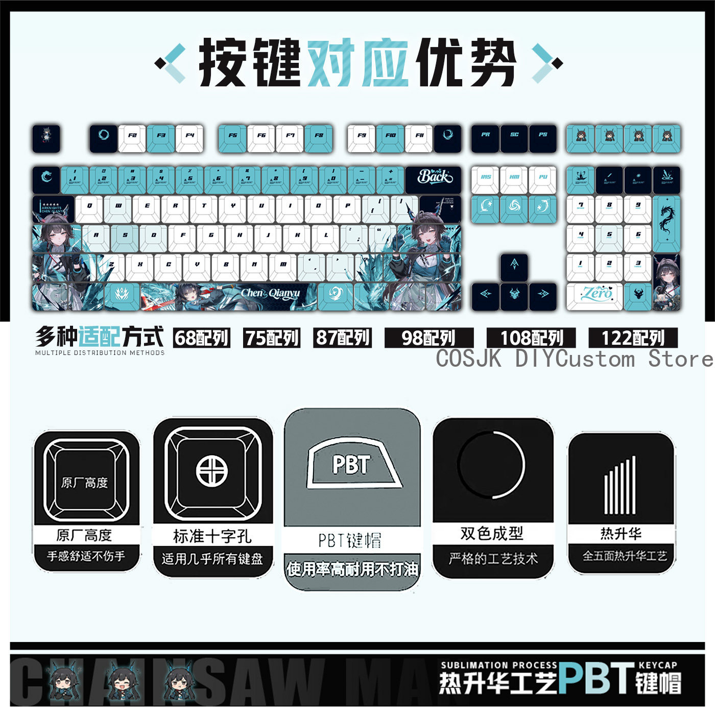 122 Teclas Anime Chen Qianyu A - Gaming Accessories reseña y precio